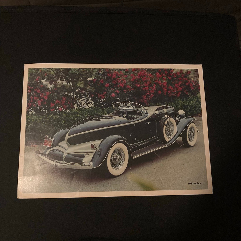 Vintage 1933 Auburn Car Photography Black Red